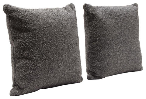 Set of (2) 16 Square Accent Pillows in Charcoal Boucle Textured Fabric by By Diamond Sofa
