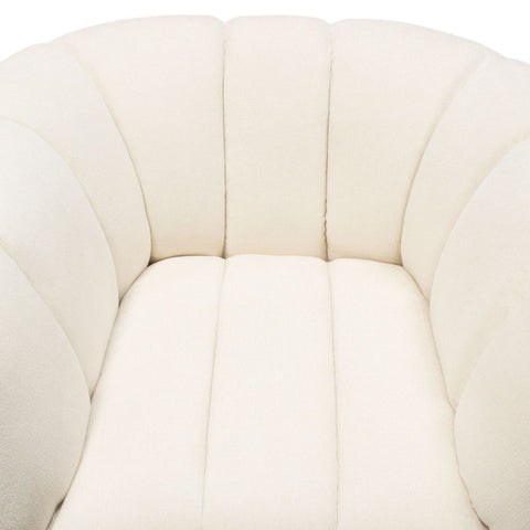 Venus Cream Fabric Chair Contrasting Pillows & Gold Finished Metal Base By Diamond Sofa