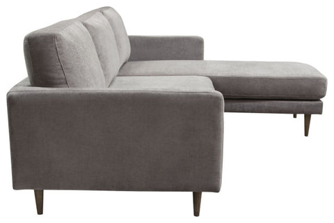 Kelsey Reversible Chaise Sectional, Gray Fabric By Diamond Sofa