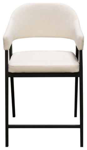 Adele 2 Counter Height Chairs, Cream Fabric By Diamond Sofa
