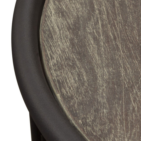 Gibson 22" Round End Table with Grey Oak Finished Top and Metal Base By Diamond Sofa