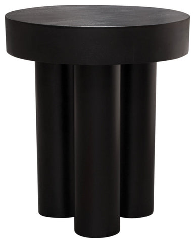 Rune 16" Round End Table With Iron Leg Base, Black By Diamond Sofa