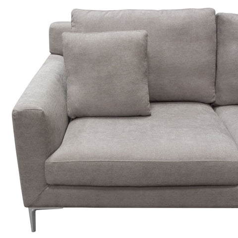 Seattle Loose Back Loveseat in Grey Polyester Fabric By Diamond Sofa