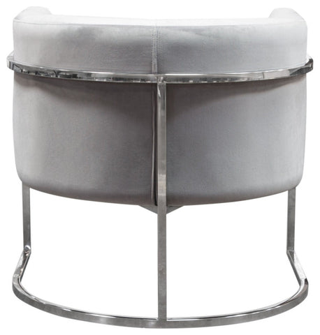 Pandora Accent Chair With Stainless Steel Frame, Gray Velvet By Diamond Sofa