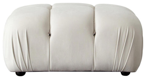 Paloma Rectangle Ottoman in Light Cream Velvet By Diamond Sofa