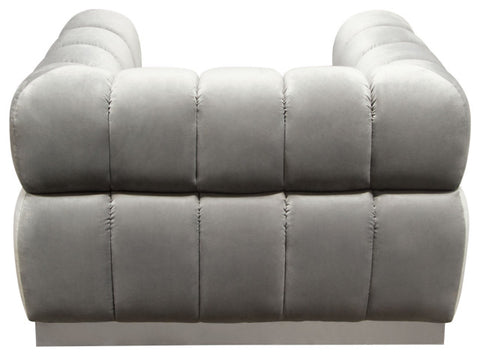Image Low Profile Chair in Platinum Grey Velvet Brushed Silver Base By Diamond Sofa