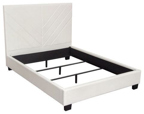Vogue Queen Bed With 54" Headboard, Light Cream Velvet By Diamond Sofa