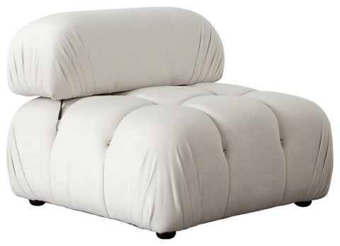 Paloma Armless Chair in Light Cream Velvet By Diamond Sofa