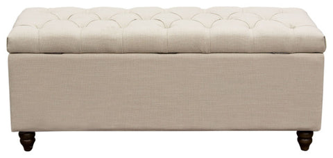 Park Ave Tufted Lift-Top Storage Trunk - Desert Sand Linen By Diamond Sofa