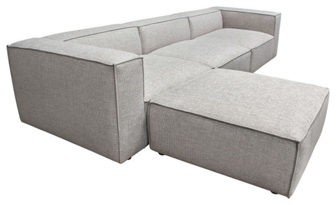 Vice 4PC Modular Sectional in Barley Fabric with Ottoman By Diamond Sofa