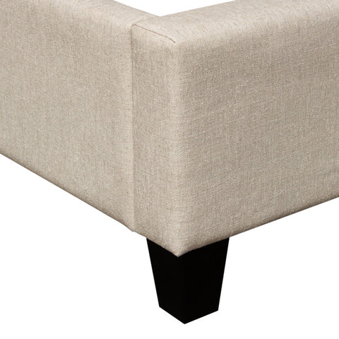 Devon Grid Tufted Queen Bed in Sand Fabric By Diamond Sofa