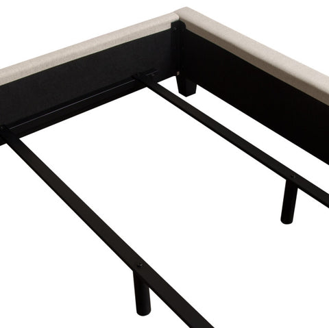 Devon Grid Tufted Eastern King Bed, Sand Fabric By Diamond Sofa