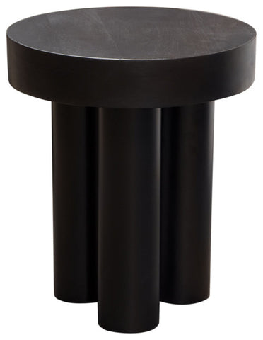 Rune 16" Round End Table in Black Finish By Diamond Sofa