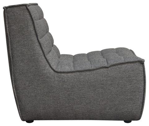 Marshall Scooped Seat Armless Chair, Gray Fabric By Diamond Sofa