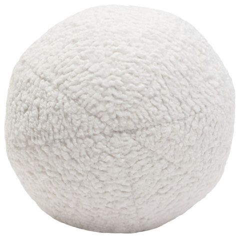 Set of (2) 10" Round Accent Pillows in White Faux Sheepskin By Diamond Sofa