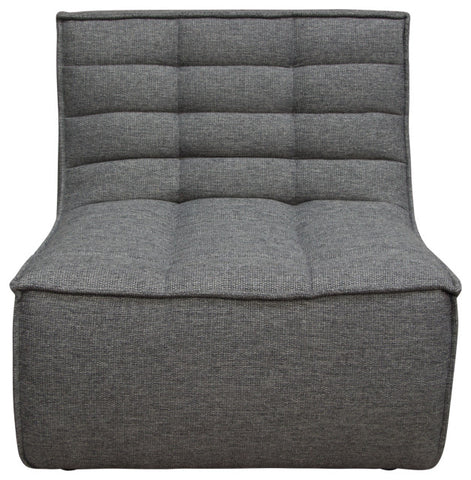 Marshall Scooped Seat Armless Chair in Grey Fabric By Diamond Sofa