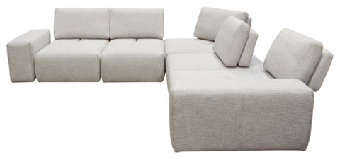 Modular 5Seater Corner Sectional with Adjustable Backrests in Light Brown Fabric By Diamond Sofa
