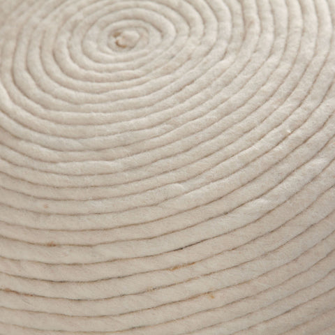 Round Pouf in White Dyed Natural Wool By Diamond Sofa