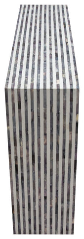 Mosaic Console Table With Bone Inlay, Linear Pattern By Diamond Sofa