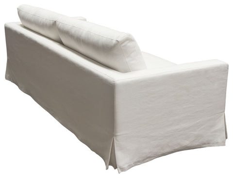 Savannah Slip-Cover Sofa in White Natural Linen By Diamond Sofa