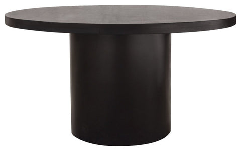 Rune 54" Round Dining Table With Iron Pedestal Base, Black By Diamond Sofa