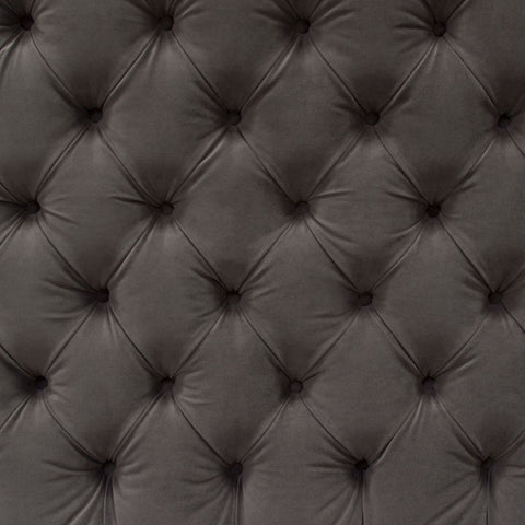 Queen Tufted Bed With Vintage Wing, Smoke Gray Velvet By Diamond Sofa