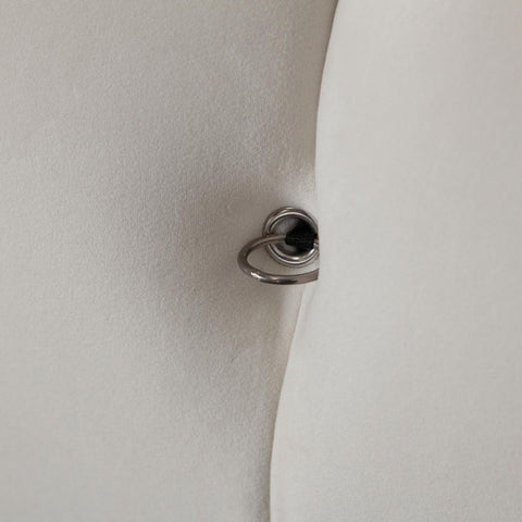 Paloma Rectangle Ottoman in Light Cream Velvet By Diamond Sofa