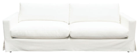 Savannah Slip-Cover Sofa in White Natural Linen By Diamond Sofa