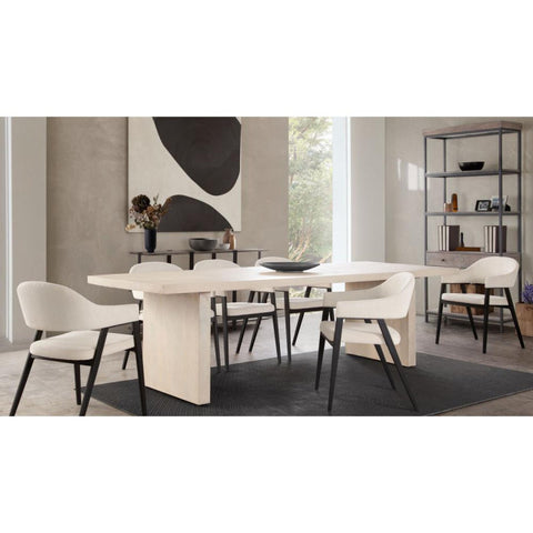 Adele Set of Two Dining/Accent Chairs in Cream Fabric w/ Black Powder Coated By Diamond Sofa