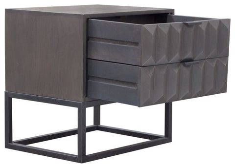 Spectrum 2-Drawer Accent Table, Smoke Gray Finish By Diamond Sofa