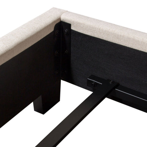 Arden Queen Bed, Cream Fabric By Diamond Sofa