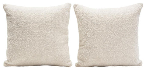 Set of (2) 16 Square Accent Pillows in Bone Boucle Textured Fabric by By Diamond Sofa