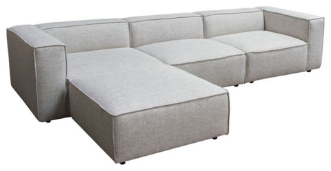 Vice 4PC Modular Sectional, Barley Fabric With Ottoman By Diamond Sofa