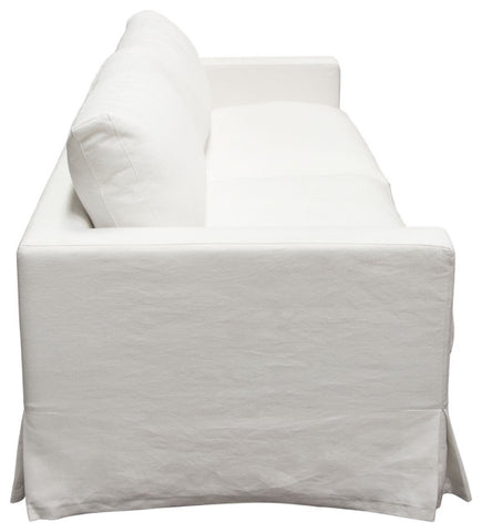 Savannah Slip-Cover Sofa in White Natural Linen By Diamond Sofa
