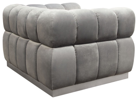 Image Low Profile Chair in Platinum Grey Velvet Brushed Silver Base By Diamond Sofa