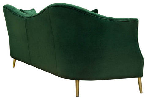 Ava Sofa, Emerald Green Velvet With Gold Leg By Diamond Sofa