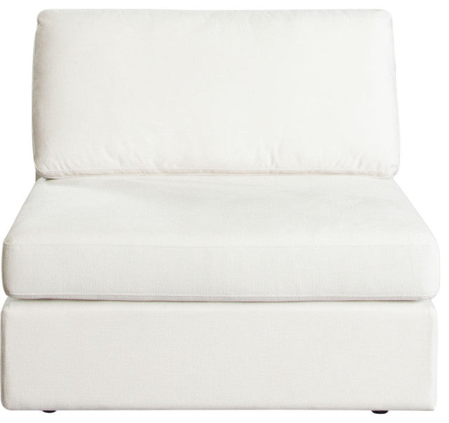 Muse Armless Chair in Mist White Performance Fabric By Diamond Sofa