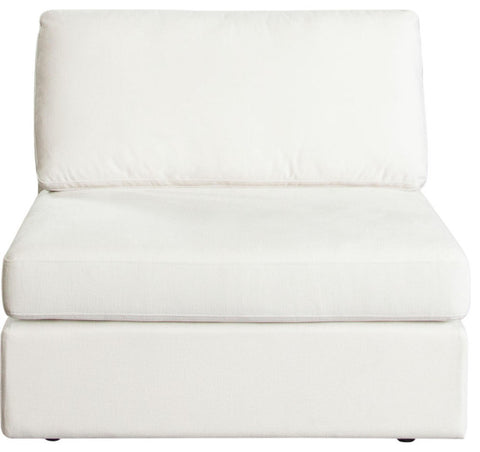 Muse Armless Chair in Mist White Performance Fabric By Diamond Sofa