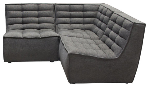 Marshall 5PC Corner Modular Sectional Scooped Seat in Grey Fabric By Diamond Sofa