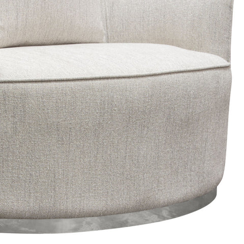 Raven Chair in Light Cream Fabric Brushed Silver Accent Trim By Diamond Sofa