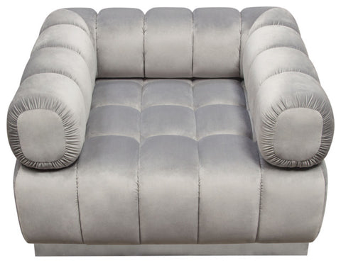 Image Low Profile Chair in Platinum Grey Velvet Brushed Silver Base By Diamond Sofa