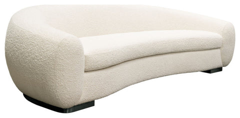Pascal Sofa in Bone Boucle Textured Fabric Contoured Arms & Back By Diamond Sofa