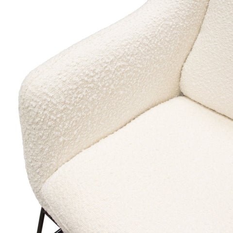 Bryce Accent Chair, Ivory Boucle wrapped, Black Powder Coated Metal Frame By Diamond Sofa