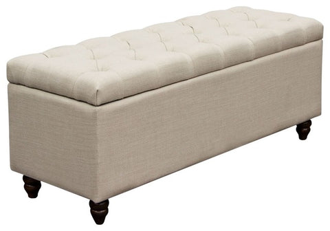 Diamond Sofa Park Ave Tufted Lift, Top Storage Trunk, Desert Sand Linen By Diamond Sofa