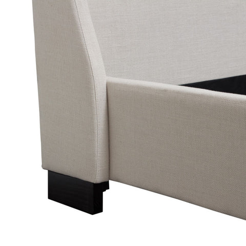 Park Avenue Queen Tufted Bed with Vintage Wing in Desert Sand Linen By Diamond Sofa