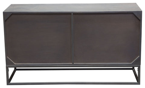 Spectrum 6-Drawer Solid Mango Wood Dresser, Smoke Gray, Gun Metal Finished Legs By Diamond Sofa