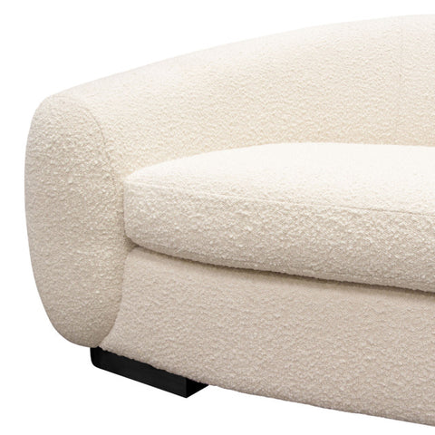 Pascal Sofa in Bone Boucle Textured Fabric Contoured Arms & Back By Diamond Sofa