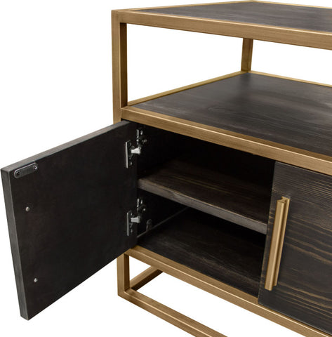 Empire End Table - Dark Brown, Gold By Diamond Sofa