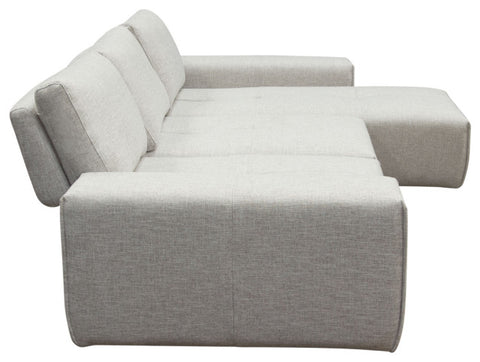 Jazz Modular 3-Seater Chaise Sectional Backrests in Light Brown Fabric By Diamond Sofa