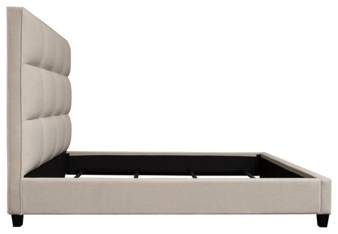 Devon Grid Tufted Queen Bed in Sand Fabric By Diamond Sofa